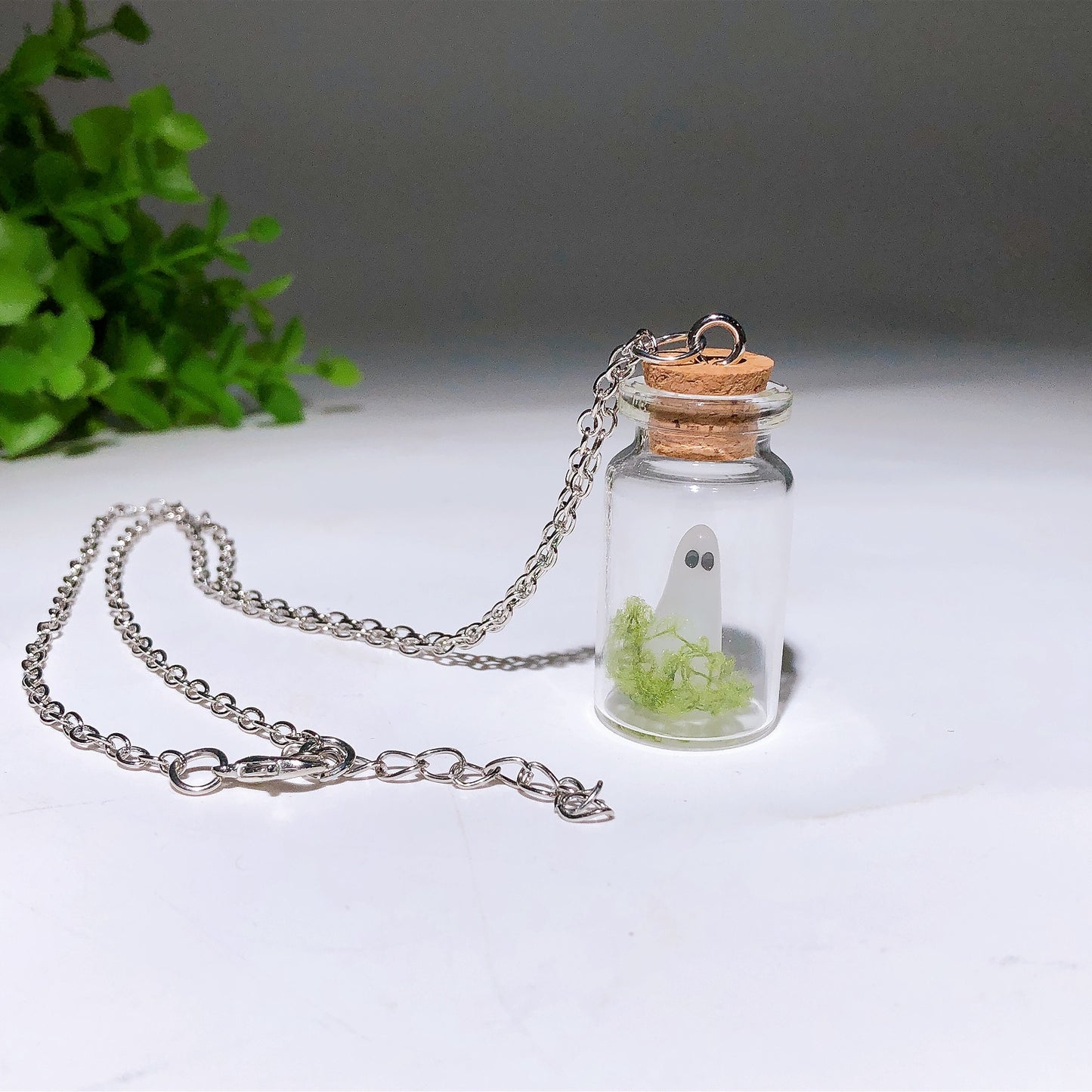 1.7" Luminous Ghost Bottle Necklace Bulk Wholesale