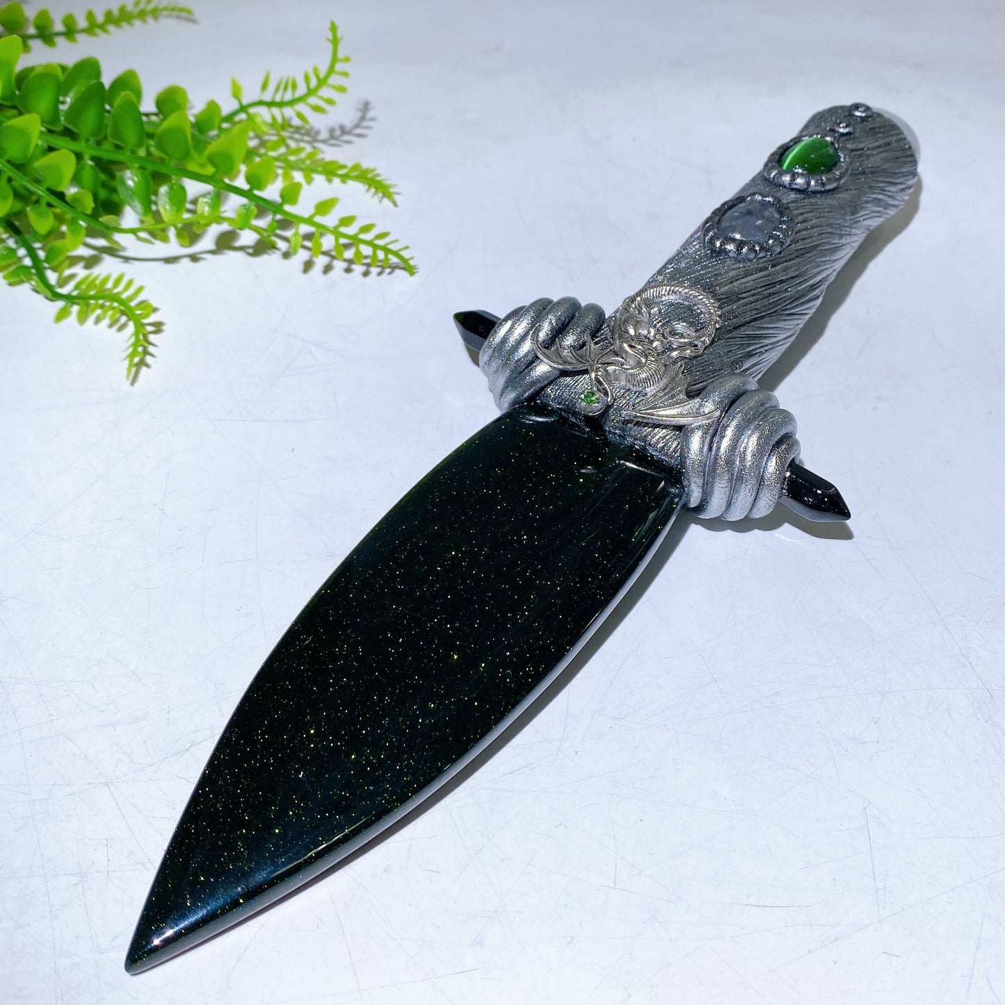 Natural Crystal Sword Carving with Resin Handle Crystal Healing Bulk Wholesale