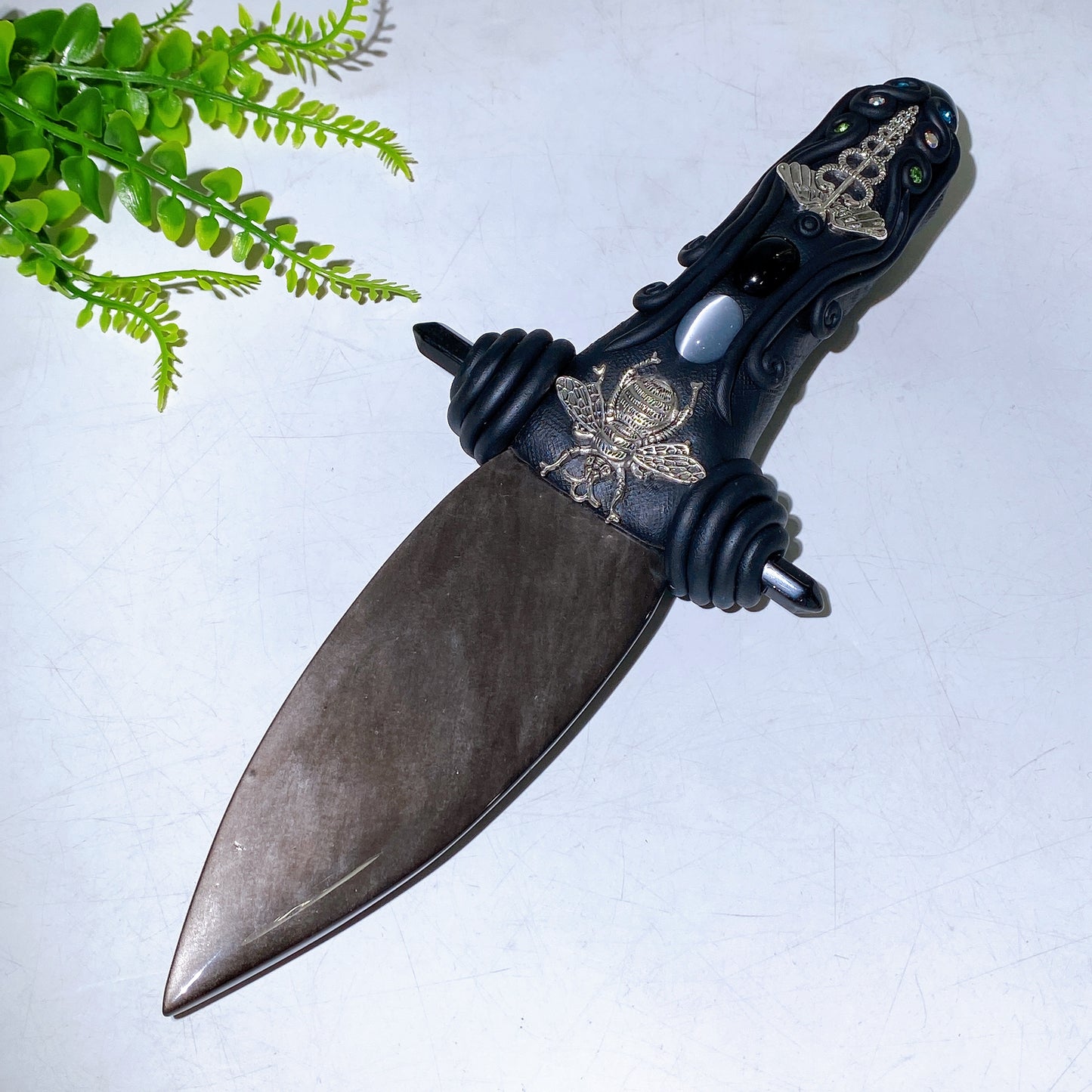 Natural Crystal Sword Carving with Resin Handle Crystal Healing Bulk Wholesale