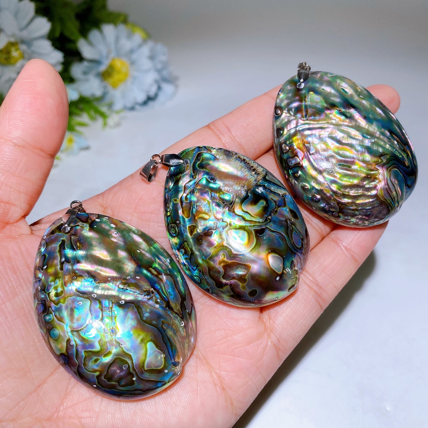 2.1" Abalone Shell Pendant Crystal Healing Bulk Wholesale