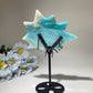 Sky Blue Cobweb Carving with Stand Free Form