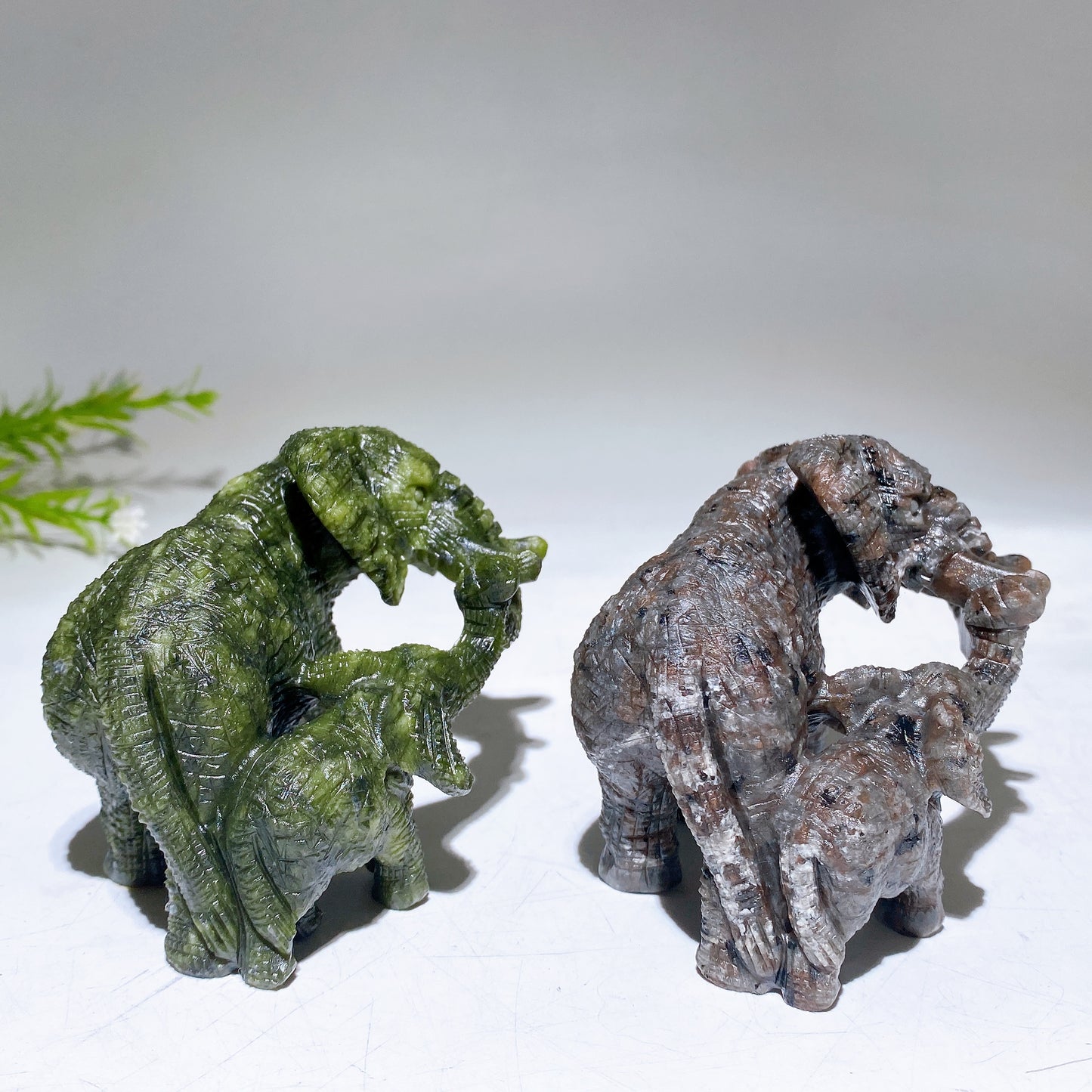 3.4" Hand Carved Natural Serpentine Yooperlite Elephant Crystal Healing Bulk Wholesale