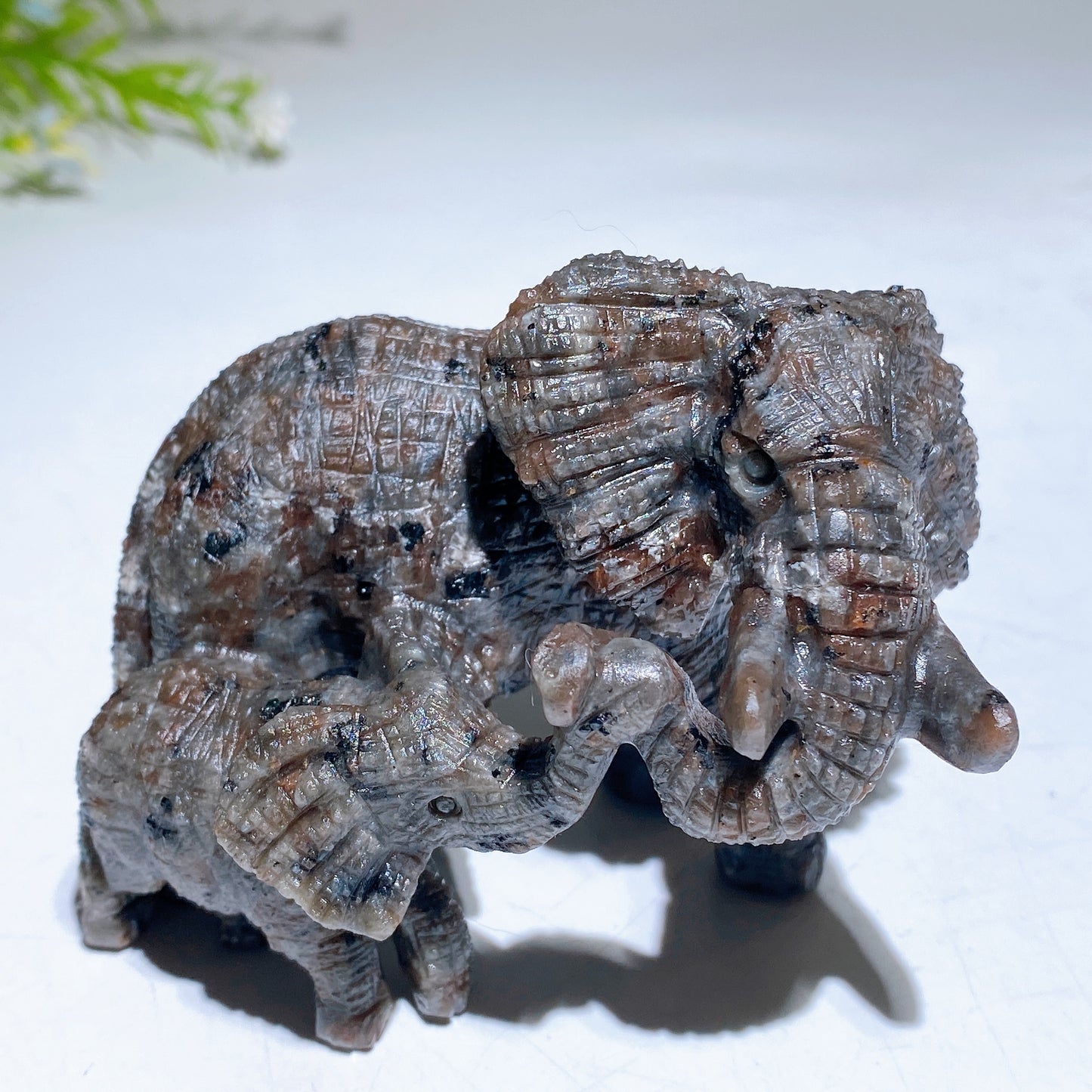 3.4" Hand Carved Natural Serpentine Yooperlite Elephant Crystal Healing Bulk Wholesale
