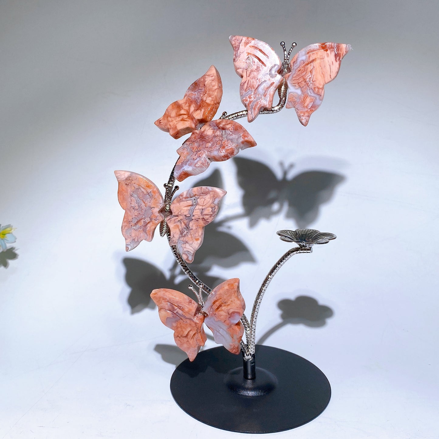 21cm Natrual Butterfly Sphere Holder Crystal Healing Bulk Wholesale