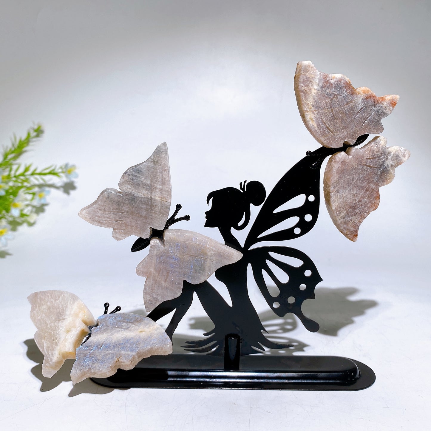 14cm Mixed Natural Crystal Fairy Butterfly Stand Crystal Healing Bulk Wholesale