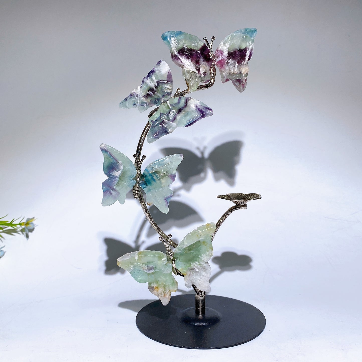 21cm Natrual Butterfly Sphere Holder Crystal Healing Bulk Wholesale
