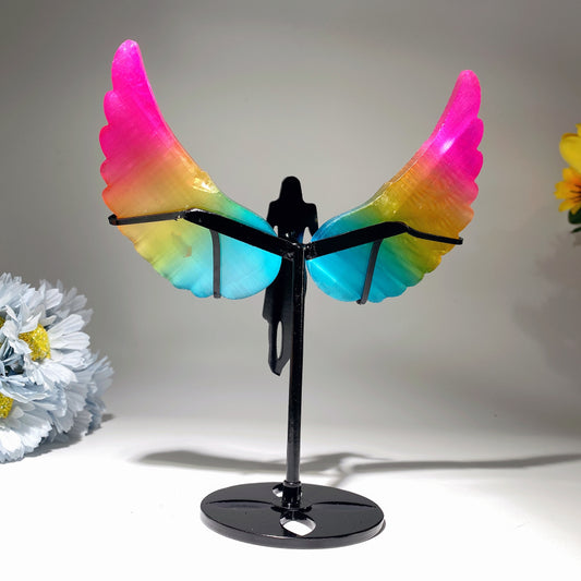 19cm Aura Selelnite Angel Wings with Stand Bulk Wholesale