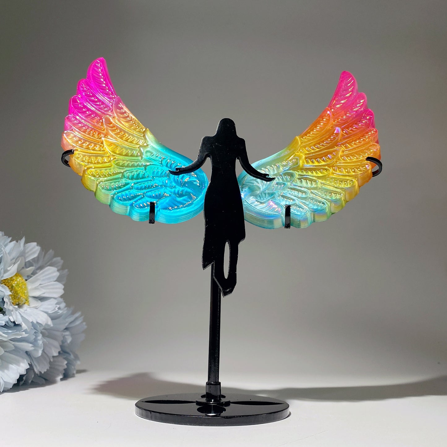 19cm Aura Selelnite Angel Wings with Stand Bulk Wholesale