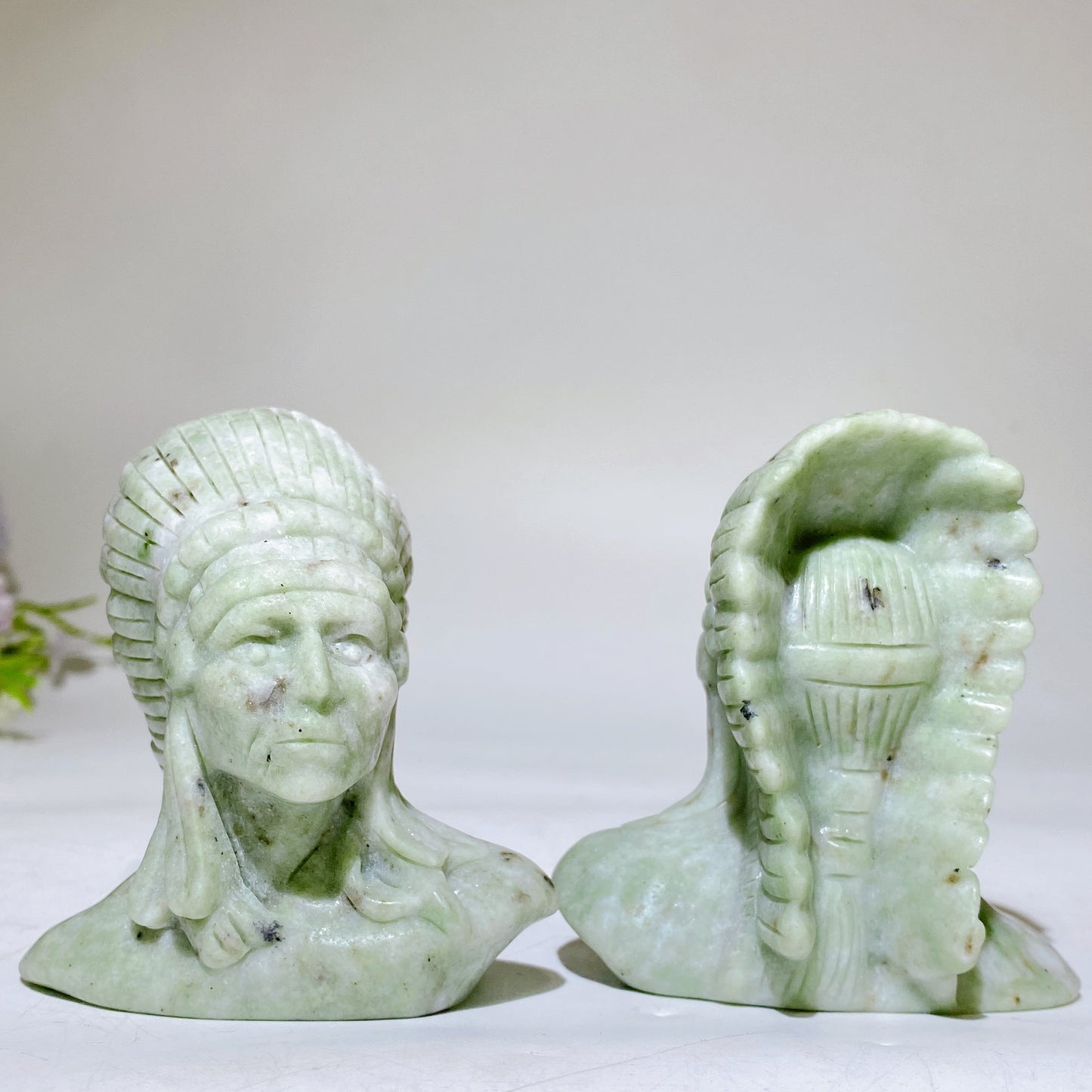 3.1" Jade Indian Carving Crystal Healing Bulk Wholesale