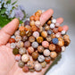10-11.5mm Faceted Coral Agate Bracelet Crystal Healing Bulk Wholesale