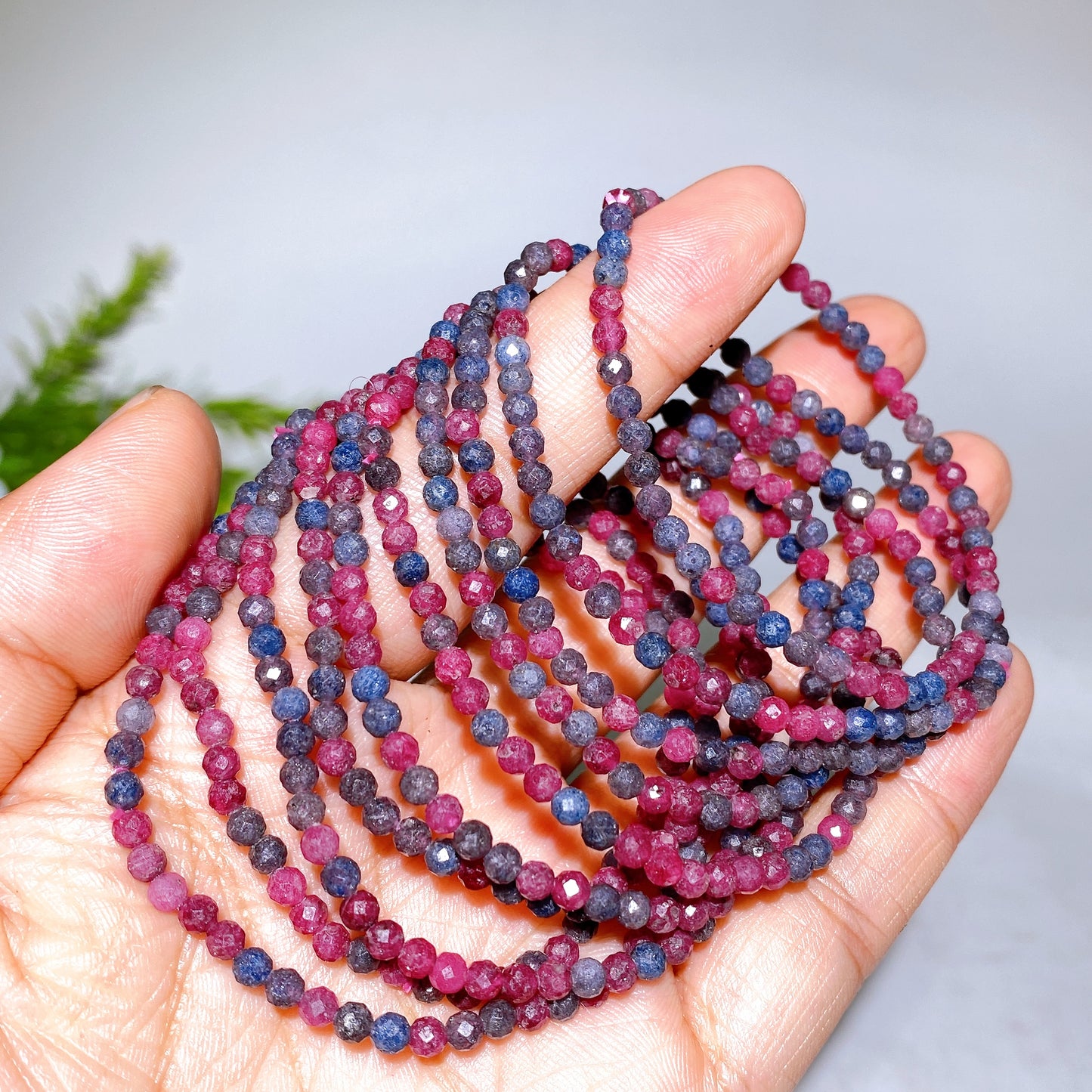 3.5mm Ruby Sapphire Bracelet Crystal Healing Bulk Wholesale