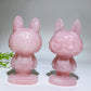 4.1" Rose Quartz Labubu Carving Crystal Healing Bulk Wholesale