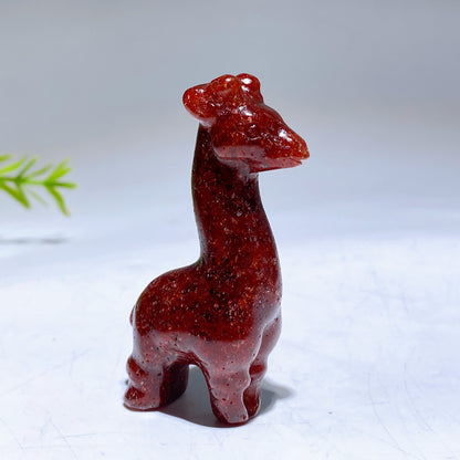 2.4" Natural Crystal Giraffe Carving Crystal Healing Bulk Wholesale