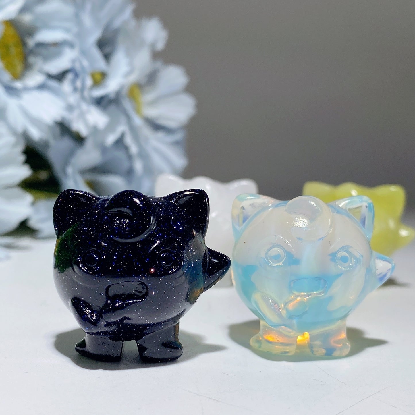 1.1” Mixed Crystal Pokemon Series Jiggly Puff Carvings Bulk Wholesale