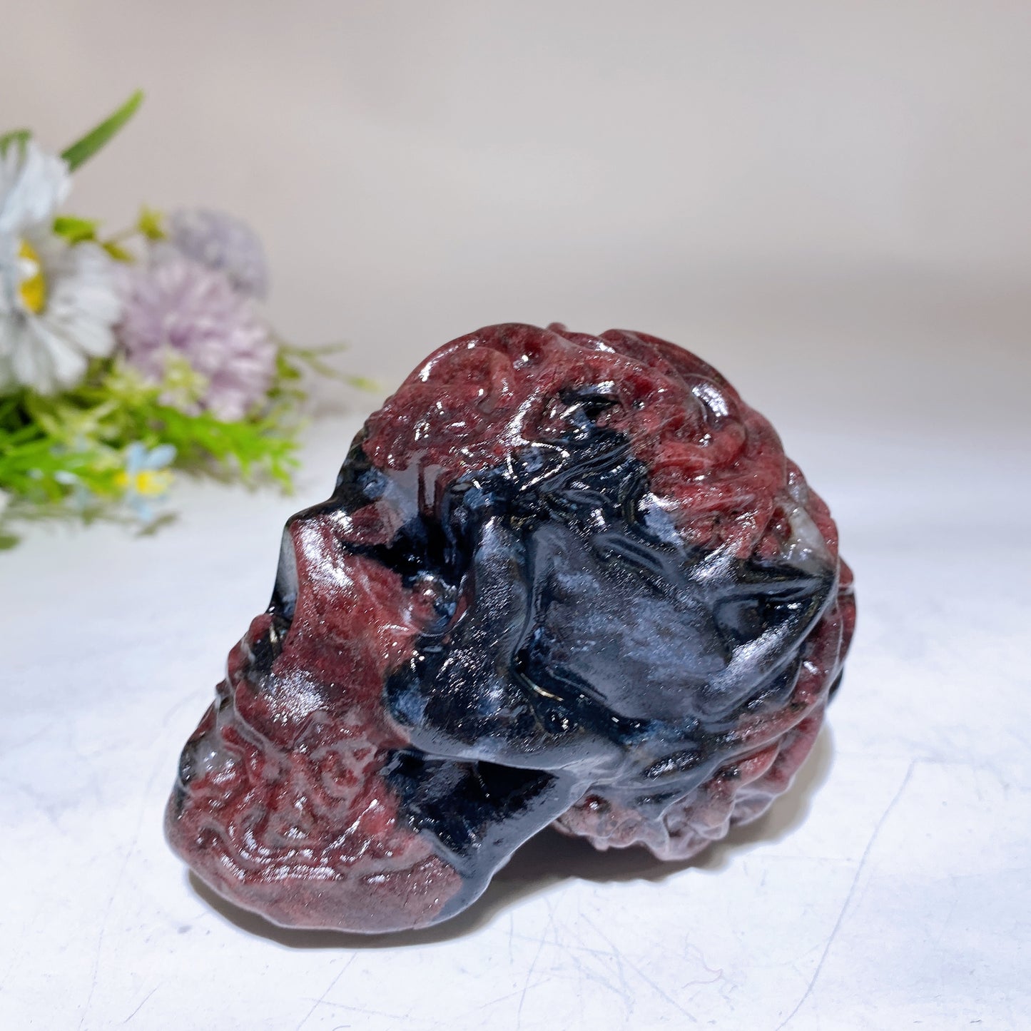 3.7"-3.9" Garnet Shell Stone Skull Carving Crystal Healing Bulk Wholesale