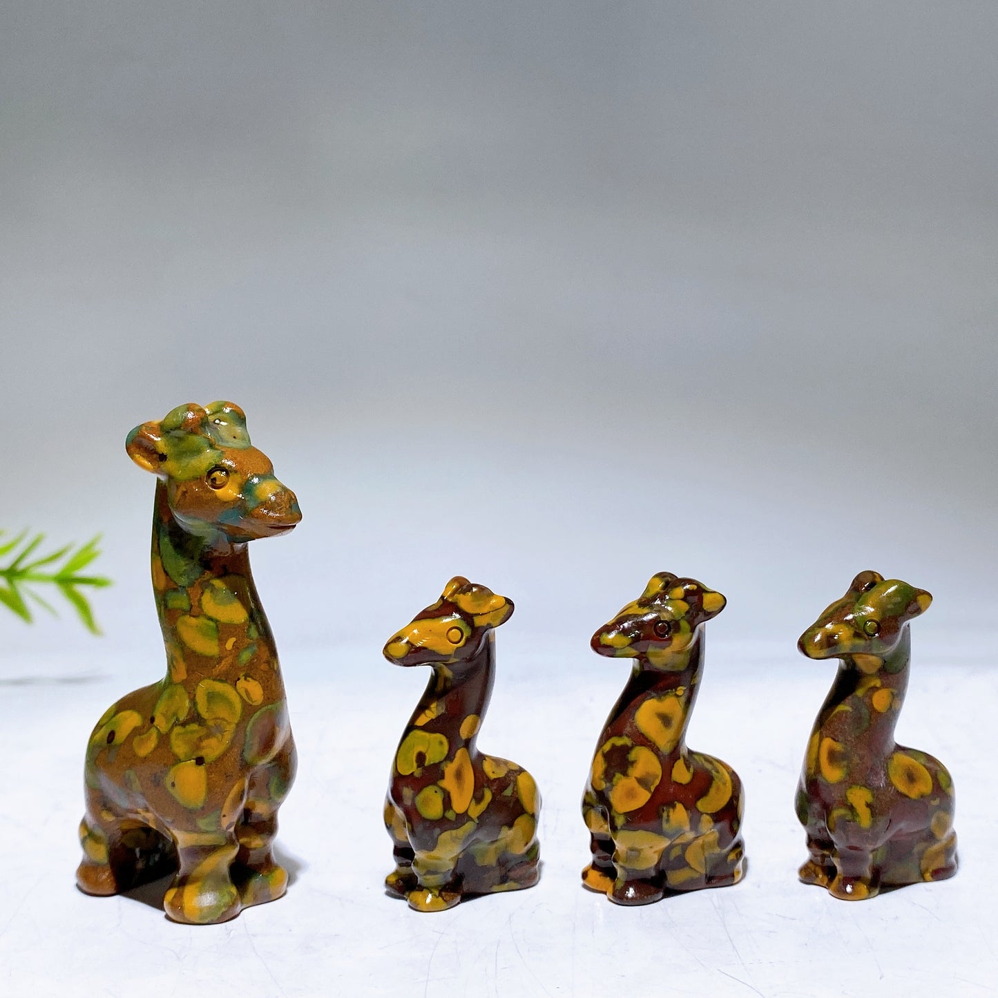 1.5"-2.4" Fruit Jasper Giraffe Carving Crystal Healing Bulk Wholesale