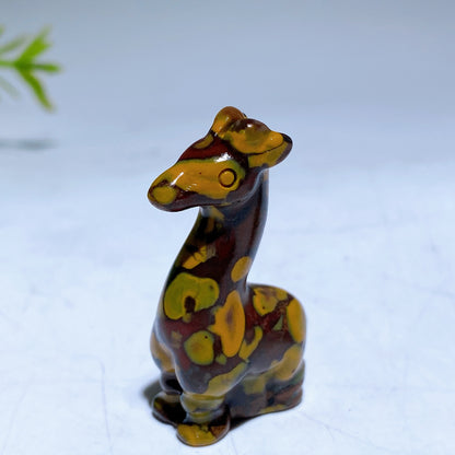 1.5"-2.4" Fruit Jasper Giraffe Carving Crystal Healing Bulk Wholesale