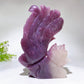 22cm Hand Carved Natural Purple Mica Phoenix Flower Crystal Healing Bulk Wholesale