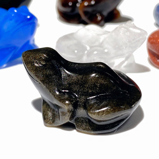 1.1" Mixed Crystal Frog Carvings Bulk Wholesale