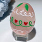 60mm Aura Pink Blue Selenite Egg with Hand Painting for Easter Decor Bulk Wholesale