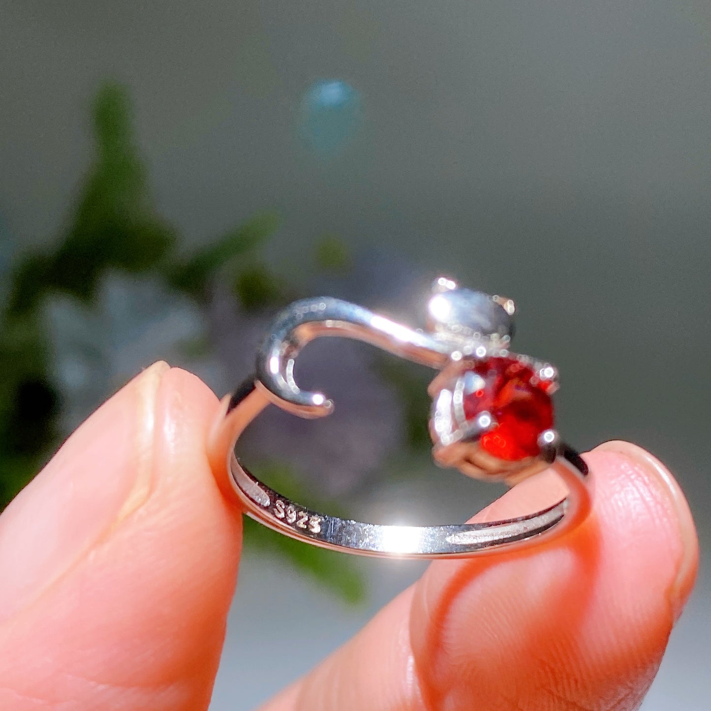 Sterling Silver Cat Design Garnet Ring Crystal Healing Bulk Wholesale