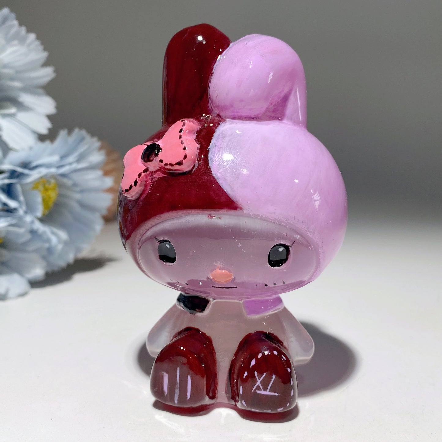 3.9" Selenite Hello Kitty Melody Carvings with Hand Painting Bulk Wholesale