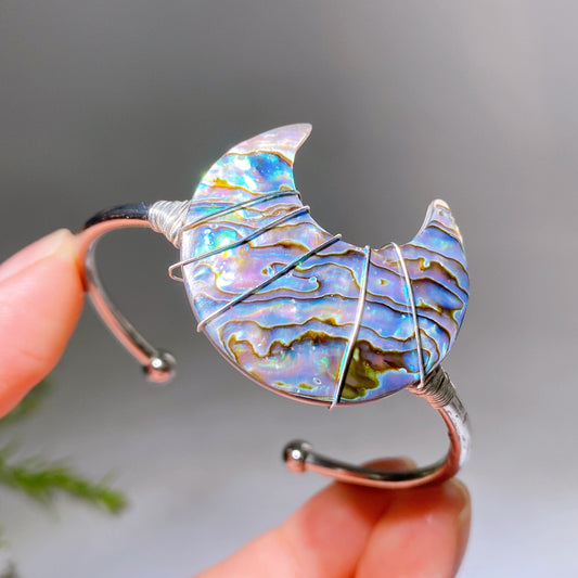 Abalone Shell Moon Bangle Crystal Healing Bulk Wholesale