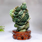 22cm Hand Carved Natural Green Jade Pomegranate Grapes with Wooden Stand Cryrstal Healing Bulk Wholesale