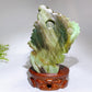22cm Hand Carved Natural Green Jade Pomegranate Grapes with Wooden Stand Cryrstal Healing Bulk Wholesale