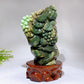 22cm Hand Carved Natural Green Jade Pomegranate Grapes with Wooden Stand Cryrstal Healing Bulk Wholesale