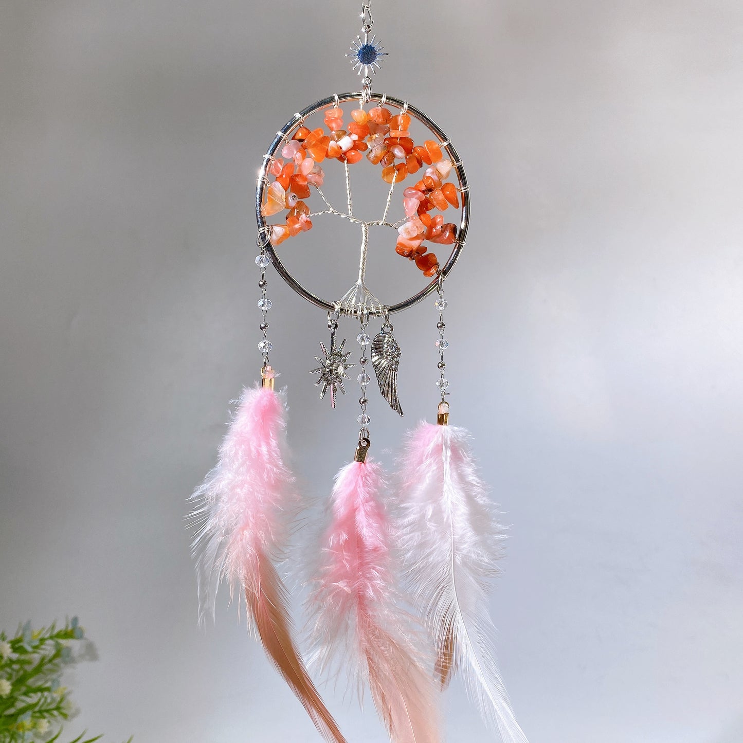 28cm Natural Crystal Dreamcatcher Crystal Healing Bulk Wholesale