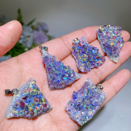 Irregular Shape Aura Cluster Pendant Crystal Healing Bulk Wholesale