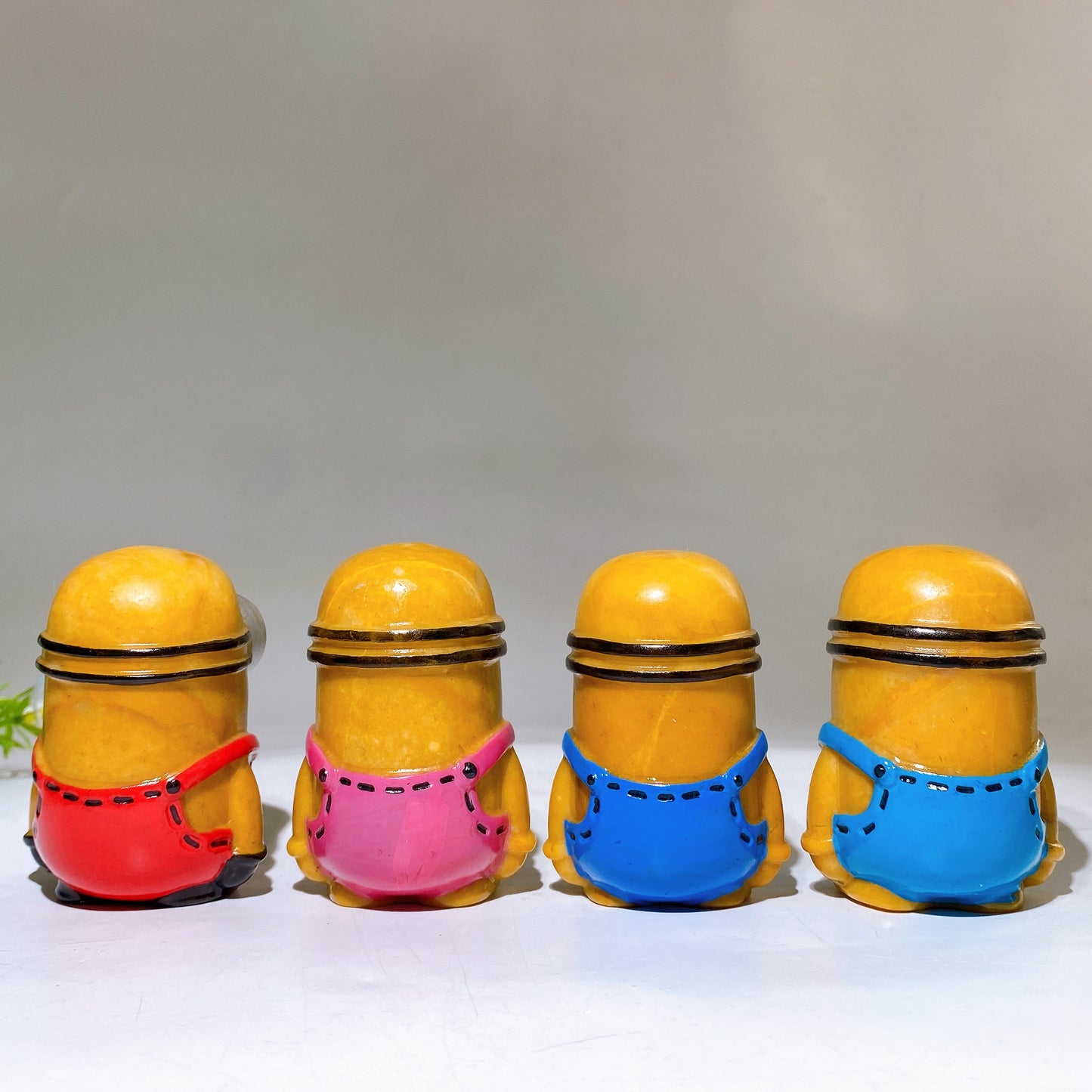 2.7" Yellow Jade Minion with Painting Carving Crystal Healing Bulk Wholesale