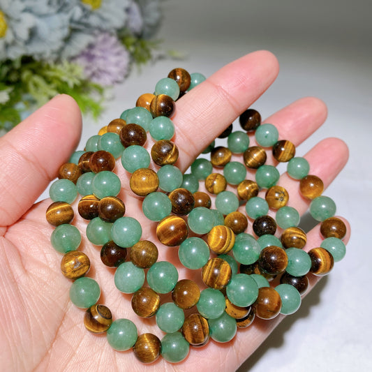 8mm Green Aventurine Tiger's Eye Bracelet Crystal Healing Bulk Wholesale
