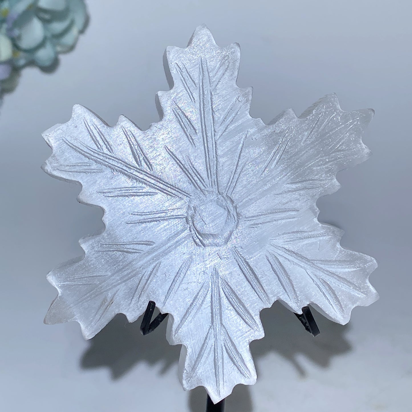 3.8" Selenite Snowflake Carvings Bulk Wholesale