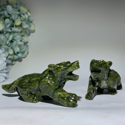 6.0" Serpentine Wolf Carvings Crystal Healing Bulk Wholesale