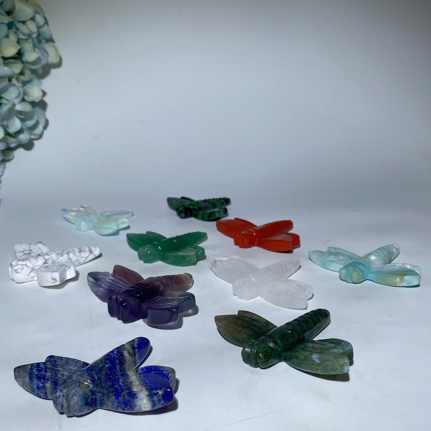 3.2" Mixed Crystal Dragonfly Carvings Bulk Wholesale