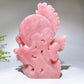 22.5cm Hand Carved Natural Pink Opal Phoenix & Penony Free Form Crystal Healing Bulk Wholesale