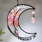 Wire Wrap Natural Gemstone Crystal Chips Moon Leaf Hanging Ornament Crystal Healing Bulk Wholesale
