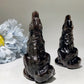 3.5" Silver Obsidian Wolf Carvings Bulk Wholesale