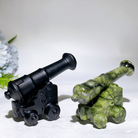 Black Obisidian Serpentine Cannon Carving Crystal Healing Bulk Wholesale