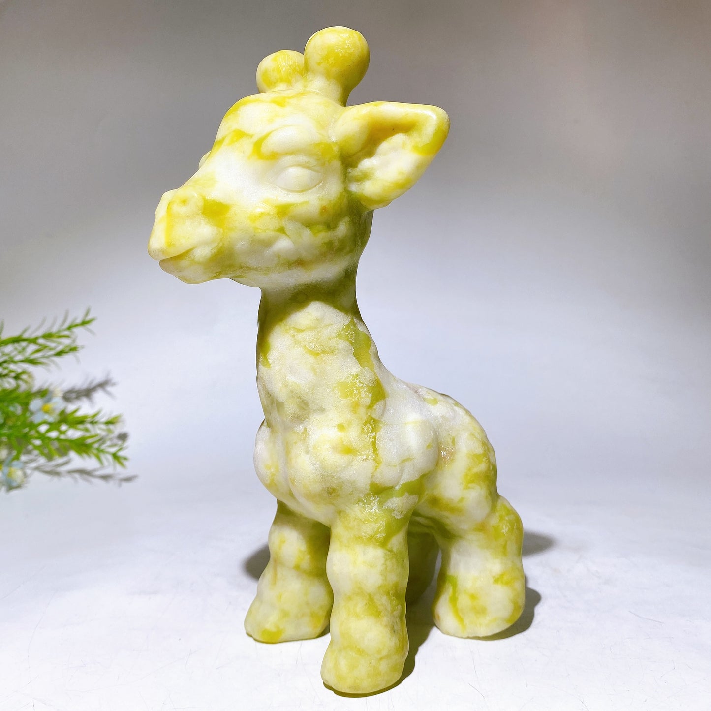 20cm Hand Carved Orange Calcite Serpentine Giraffe Crystal Healing Bulk Wholesale