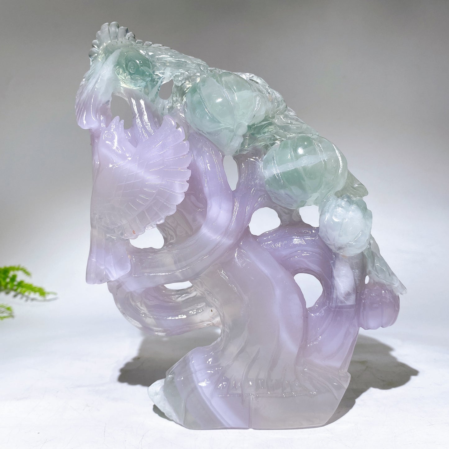 Hand Carved Fluorite Birds Gourd  Pumpkin Crystal Healing Bulk Wholesale