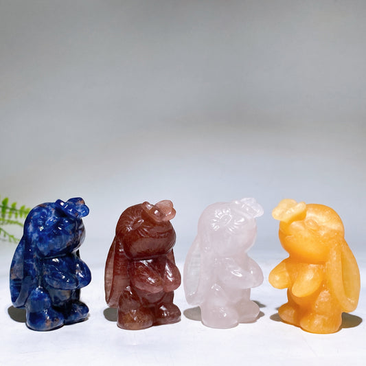 2.6" Crystal butterfly Hovering Over Rabbit Nose Carving Crystal Healing Bulk Wholesale