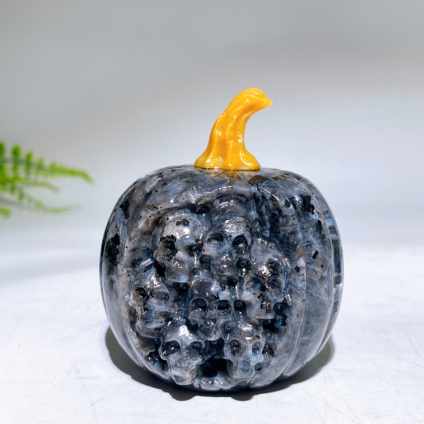 2.4" Crystal Pumpkin with Skulls Decor Carving Crystal Healing Bulk Wholesale