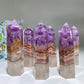 3.3"-4.0" Striped Agate Growing with Amethyst Points Bulk Wholesale