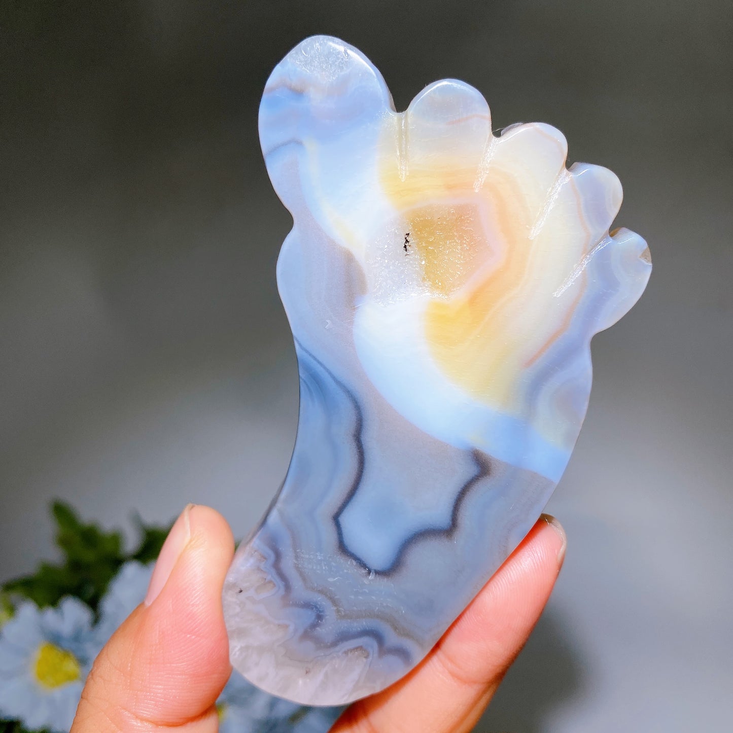 3.8" Druzy Agate Foot Carving Crystal Healing Bulk Wholesale