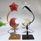 Crystal Star Moon Carving with Stand Crystal Healing Bulk Wholesale