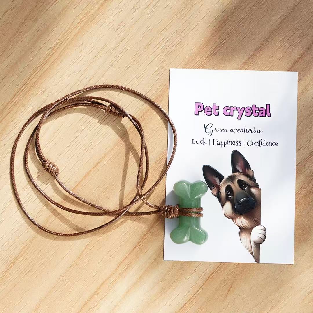 Natural Crystal Bone Necklace Pet Collar Gift Box – Wear the Bond with Your Furry Friend