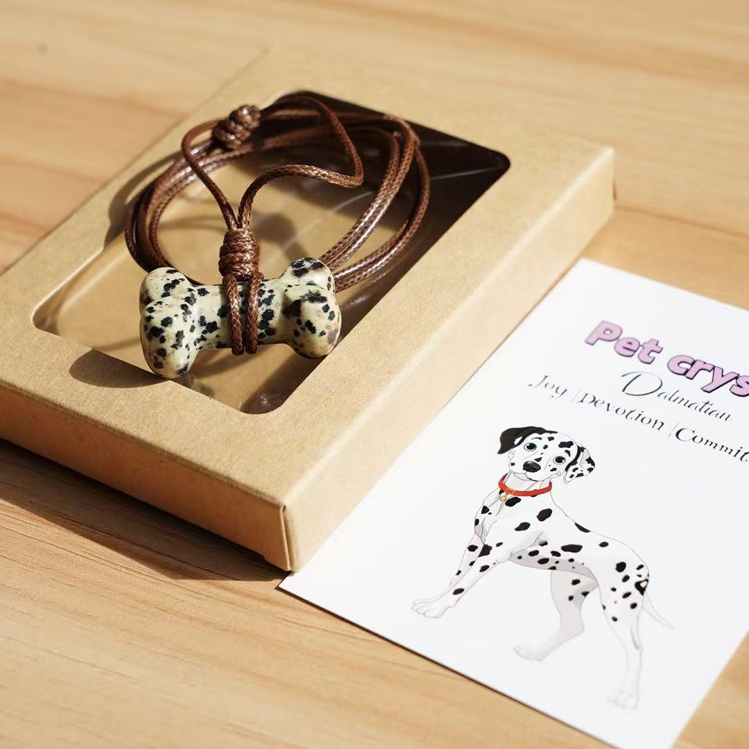 Natural Crystal Bone Necklace Pet Collar Gift Box – Wear the Bond with Your Furry Friend